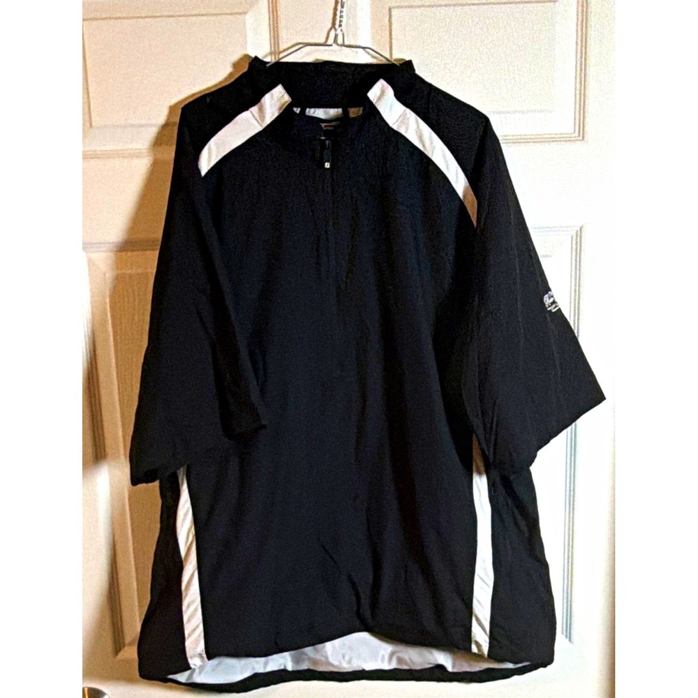FootJoy FJ Men's 2XL Black White Colorblock Lightweight 1/4 Zip Golf Jacket